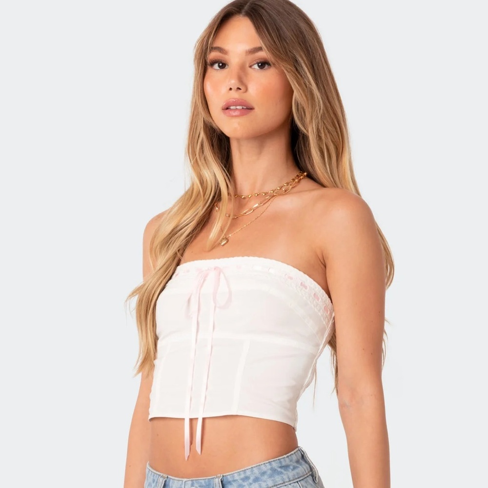 Edikted Poplin Bustier Top